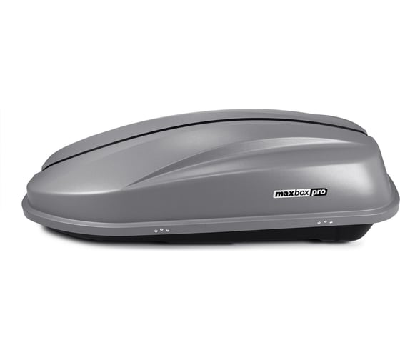 Автобокс MaxBox PRO 380 Компакт Плюс на стяжке, серый, 159x79x43 см, одностороннее открывание, багажный бокс на крышу MBP-380-S