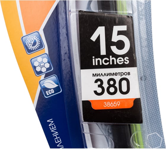 Щетка стеклоочистителя бескаркасная Nova Bright 380мм/15" (1шт), в блистере 38659