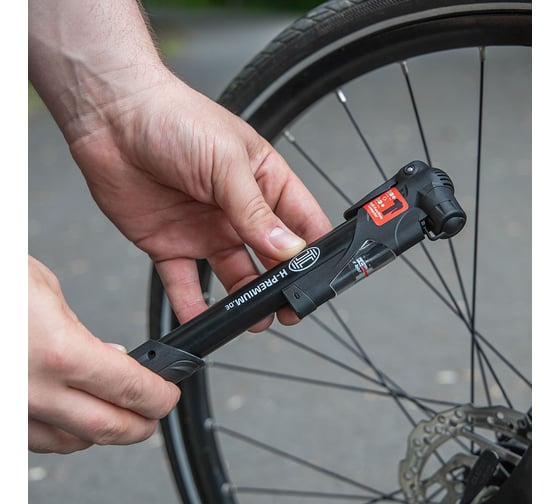Насос ручной Heyner MINI Premium с манометром для велосипедов, 8 бар 216420