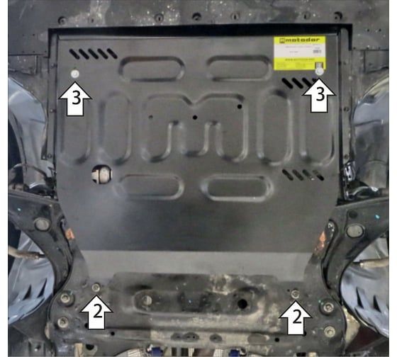 Защита стальная MOTODOR 2 мм Д, КПП Geely Tugella. 74205
