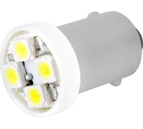 Автолампа диод SKYWAY T8,5 T4W 12V 4 SMD диодов BA9s 1-конт белая габариты, min10 S08201225