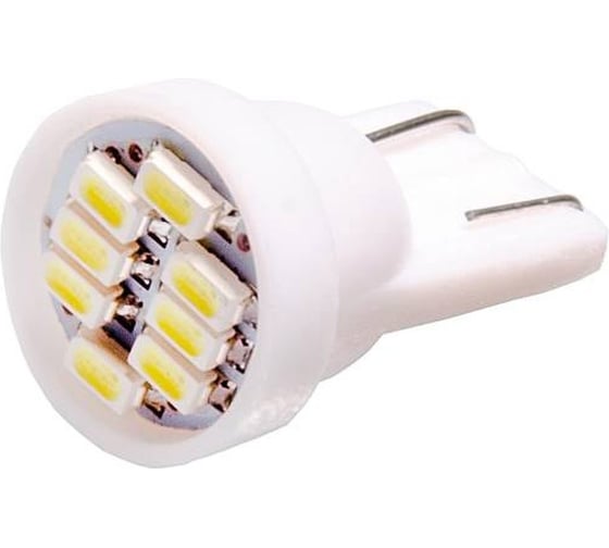 Автолампа диод SKYWAY T10 W5W 8 SMD диодов 1-конт без цоколя белая 10 шт. S08201130