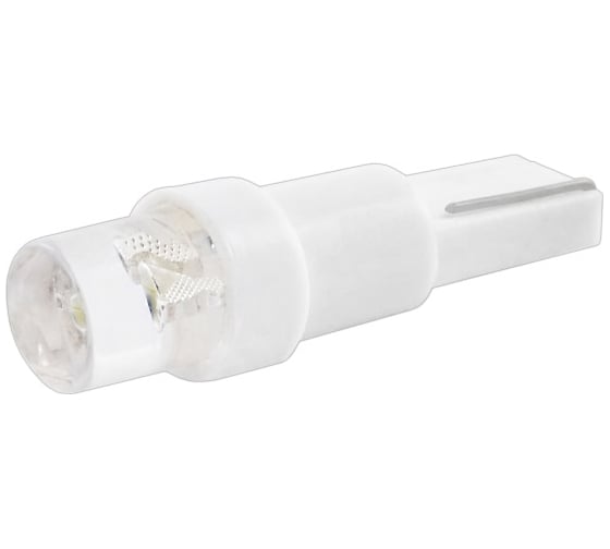 Автолампа SKYWAY диод T5 (W1,2W) 12V 1 LED диод, 1-контакт, белая, в комплекте 10 шт S08201379