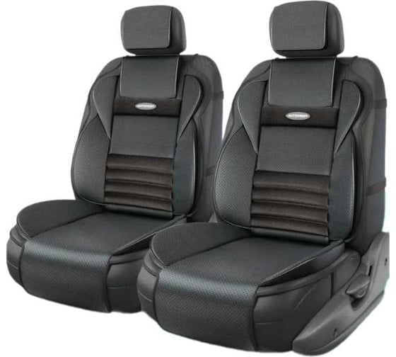 Накидки на передние сиденья AUTOPROFI Multi Comfort, анатомические, материал экокожа, комплект 2 шт., черный MLT-620G BK 1