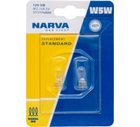 Автолампа NARVA W5W W2.1x9.5d блистер, 2шт 12V 1 10 171774000