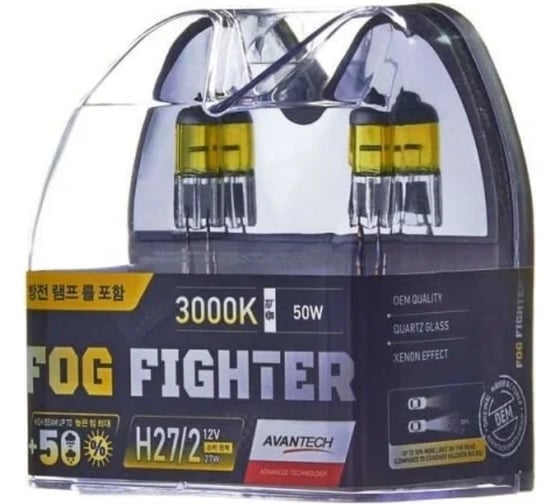 Лампа высокотемпературная AVANTECH H27/2 12V 27W (50W) 3000K, комплект 2 шт. арт. AB3028 131262