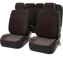 Чехлы PSV Hornet Next Черный Коричневый велюр терморомб Сота экокожа 137132