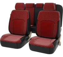 Чехлы PSV Hornet Next Черный Красный велюр терморомб Сота экокожа 137129