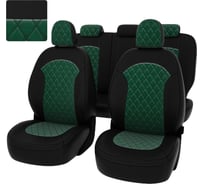 Чехлы PSV Hyundai ix35 2010 2015 г РОМБ отстрочка зеленая черная экокожа зеленый велюр 136997
