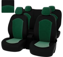 Чехлы PSV Hyundai Solaris II Kia Rio IV 2017 седан Comfort Prestige черная экокожа зеленый велюр 136416