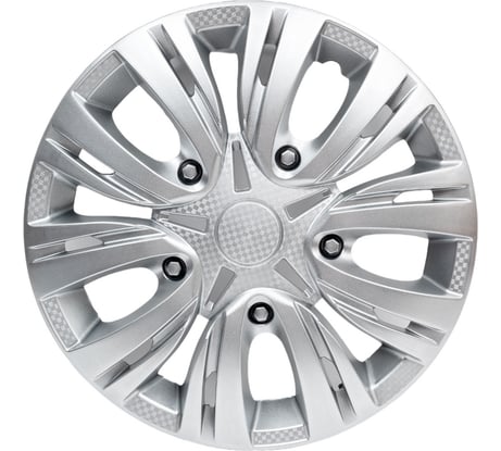 Колесные колпаки Airline 15 Лион серебристый, карбон, компл. 2 шт. AWCC-15-01