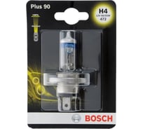 Автолампа Bosch H4 12V 60/55W PLUS 90 1шт блистерная упаковка 1987301077
