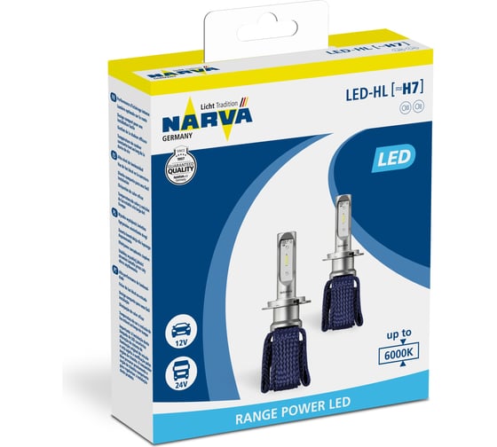 Автолампа NARVA H8/H11/H16 LED FOG RANGE POWER 16W х2 BRIGHT WHITE 6000K 2шт 12V 180133000 1