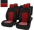 Чехлы PSV Chevrolet Cruze I 2009 2015 г 5 подголовников РОМБ отстрочка красная черная экокожа красная велюр 136563 1