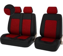 Чехлы PSV Elegant Next TRANSIT Чёрный Красный ромб экокожа 136391