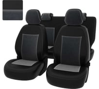 Чехлы PSV Chevrolet Cobalt II 2011 2016 г Ravon R4 2016 черная экокожа серый велюр 136396