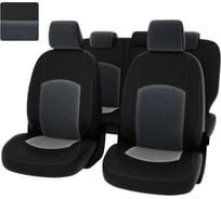 Чехлы PSV Ford Focus III 2011 2019 г Trend Sport Titanium черная экокожа серый велюр 137270