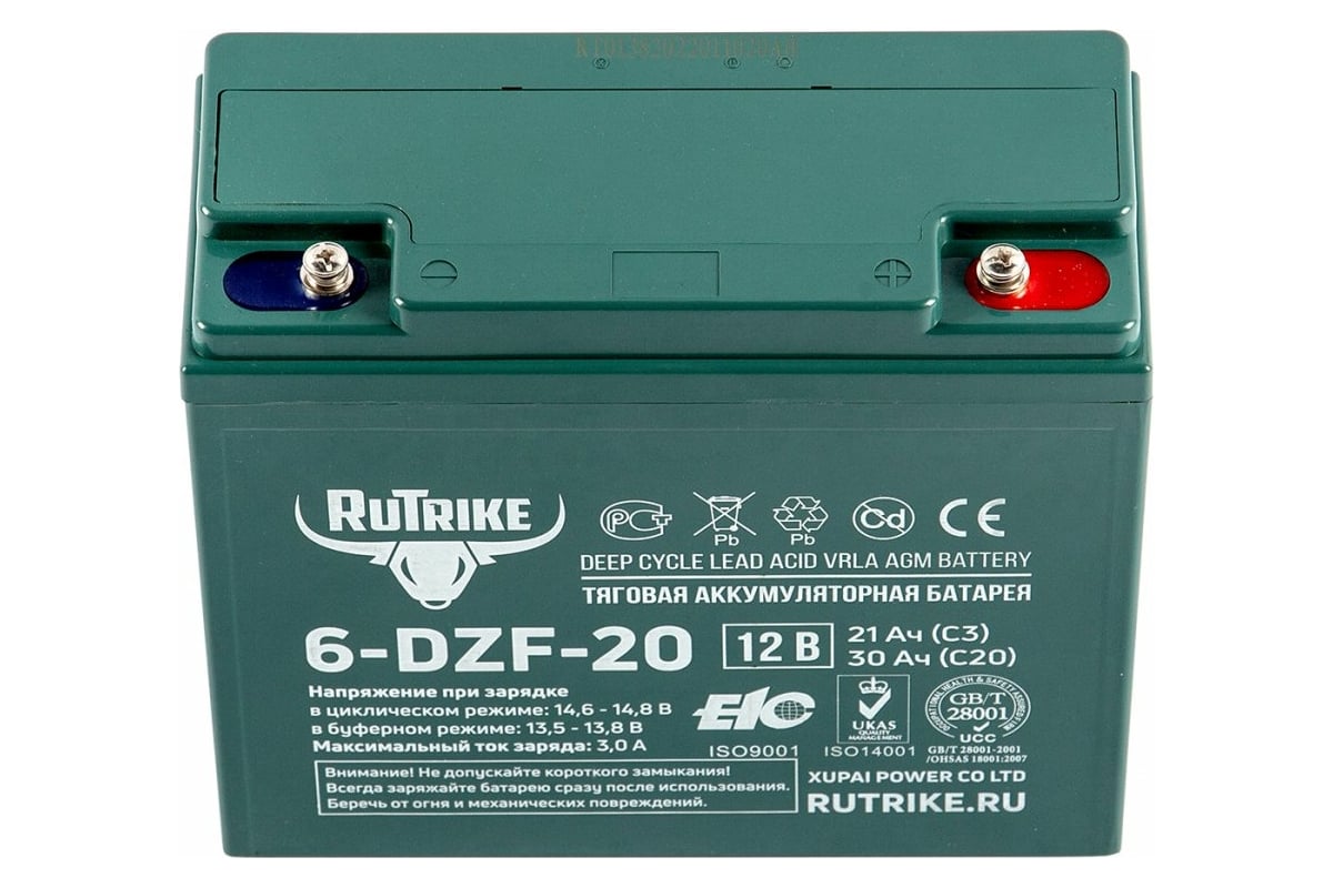  гелевый аккумулятор Rutrike 6-DZF-20 12V20A/H C2 022834 .