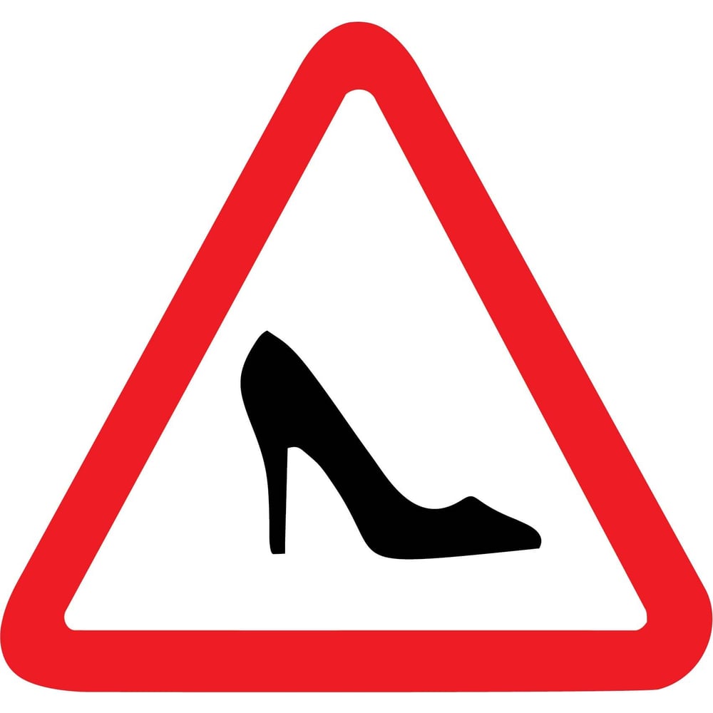 Знак туфельки треугольный размер