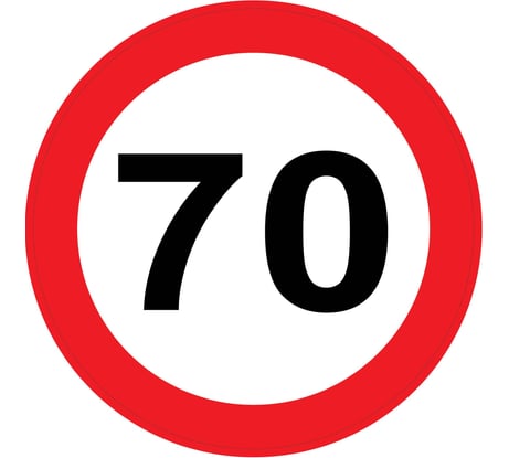 Наклейка на А/М Golden Snail "Ограничение 70", ПДД РФ, 16х16 см GS6021156