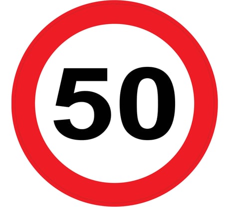 Наклейка на А/М Golden Snail "Ограничение 50", ПДД РФ, 16х16 см GS6021154