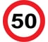 Автомобильная наклейка "Ограничение скорости 50" ПДД РФ, 16х16 см Golden Snail GS6021154 1