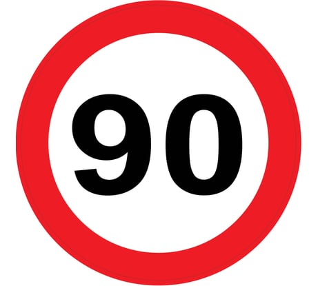 Наклейка на А/М Golden Snail "Ограничение 90", ПДД РФ, 16х16 см GS6021158