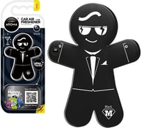 Полимерный ароматизатор AROMA CAR MANNY Black 92993
