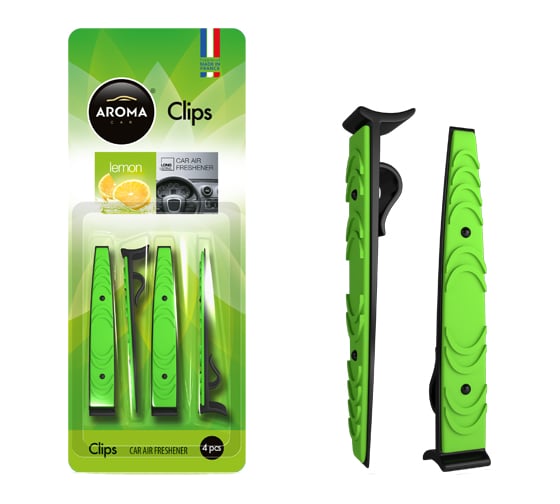Полимерный ароматизатор AROMA CAR CLIPS lemon 92383