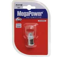 Автолампа MEGAPOWER P21W BA15s 1 SMD CREE WHITE блистер 6000K 180Лм 12V M-56288Wбл