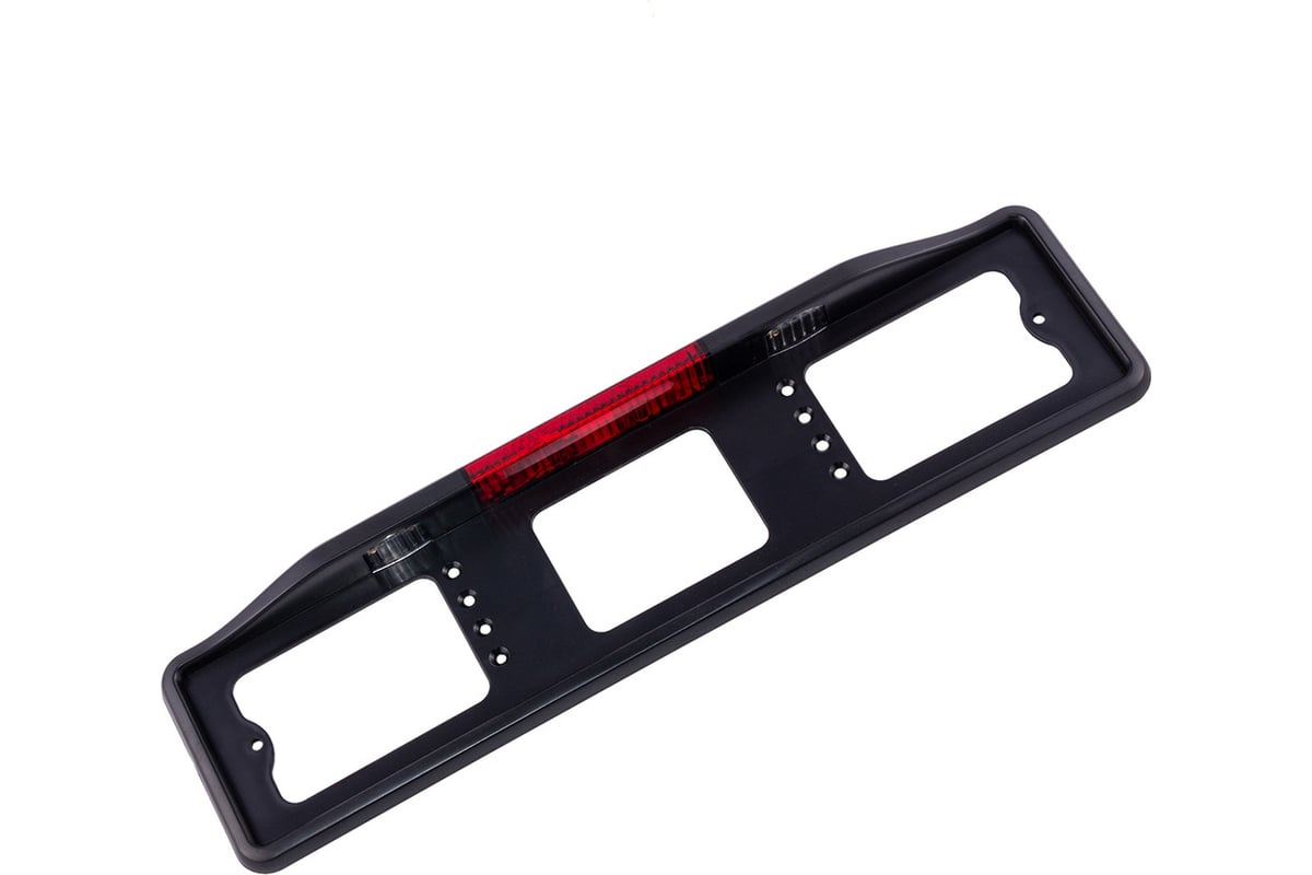 Пластмассовая рамка номерного знака с подсветкой и автостопом черная ...