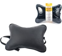 Подушка на подголовник GARDE 28x21 см, карабин, эко-кожа, перфорация, черная GTX04KPB