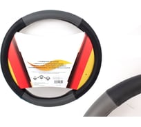 Оплетка на руль GARDE гладкая, экоКожа, М 37-39 см, черно-серая G107707