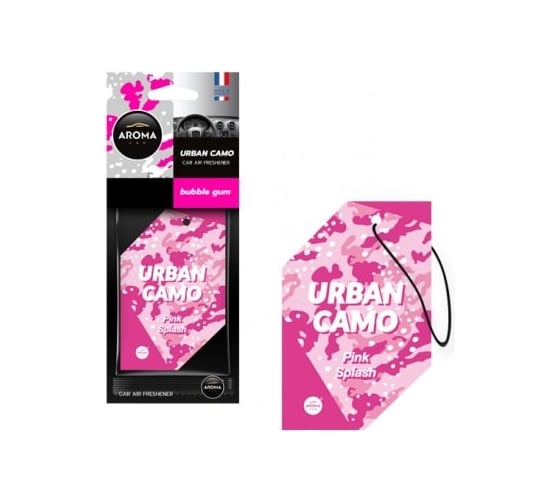 Картонный ароматизатор AROMA CAR URBAN CAMO Pink Splash 83167 1