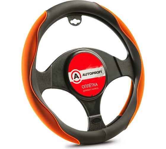 Оплётка руля AUTOPROFI материал софт-тач AP-2021 BK BR M 1