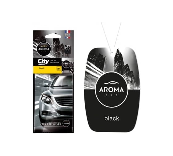 Картонный ароматизатор AROMA CAR CITY Black 92667 1