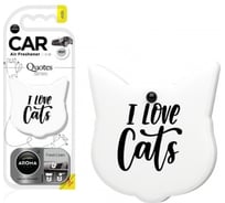 Полимерный ароматизатор AROMA CAR ART CATS QUOTES Fresh Linen 83195
