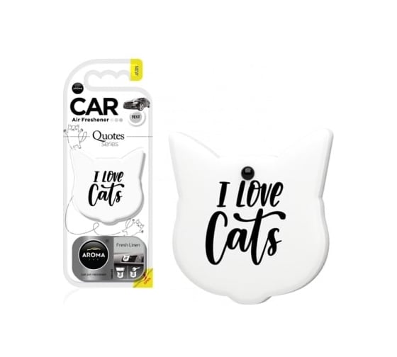 Полимерный ароматизатор AROMA CAR ART CATS QUOTES Fresh Linen 83195 1