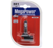 Автолампа MEGAPOWER 881 PGJ13 6 SMD CREE WHITE 6000K блистер 180лм 12V M-80616бл