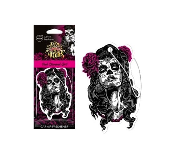 Картонный ароматизатор AROMA CAR DIA DE LOS MUERTOS Pink Diamond Girl 83116 1