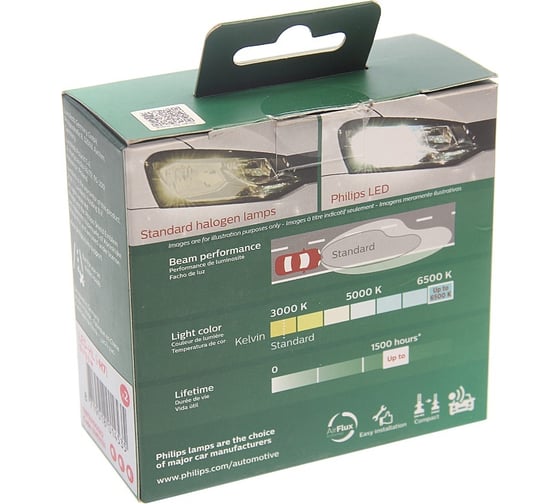 Автолампа PHILIPS H7 LED HI/LO 6500K 2шт 12V 11972U1000X2