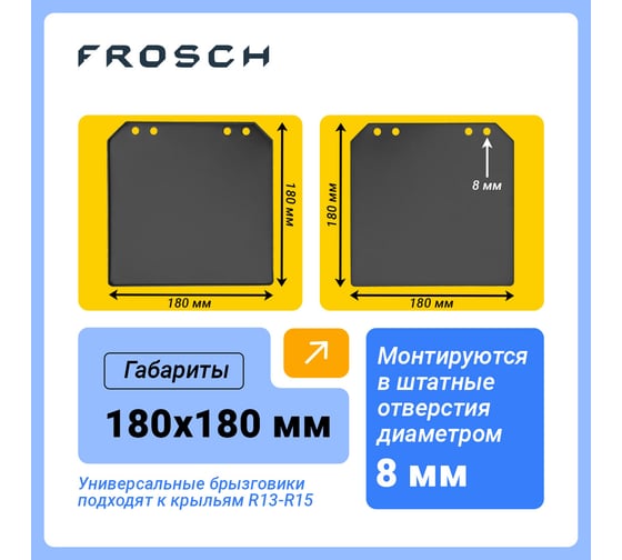 Брызговик FROSCH для легковых прицепов, 2 шт.(стандарт) NLF.80.21.F10