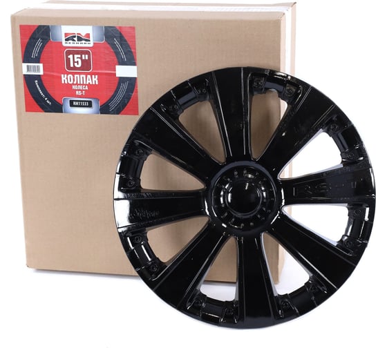 Колпак колеса REDMARK R15 RS-T черный глянец к-т 4 шт (в коробке) RM11533