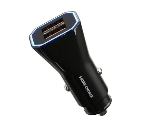 Автомобильное зарядное устройство More Choice 2USB AC24QC Black 1