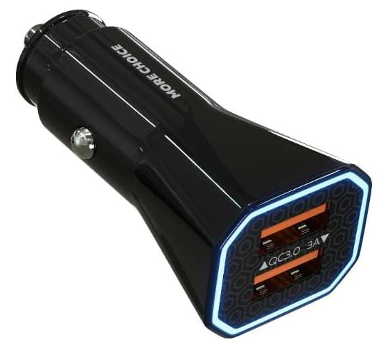 Автомобильное зарядное устройство More Choice 2USB AC24QC Black