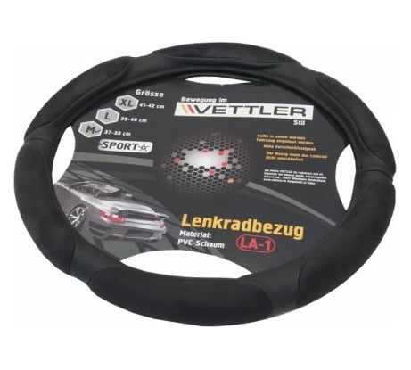 Оплетка на руль VETTLER SPORT M 37-38 см, 2108-15, PVC, 6 подушек, Черный MLA1black