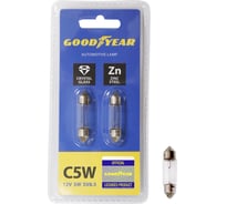 Автомобильная лампа накаливания Goodyear C5W 12V, 5W, SV8.5, блистер, 2шт. GY016206