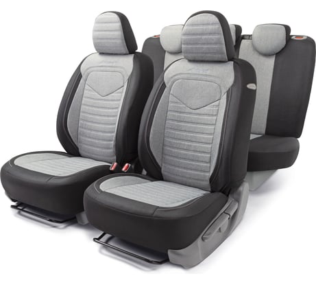 Авточехлы AUTOPROFI LINEN LIN-1505 BK/L.GY