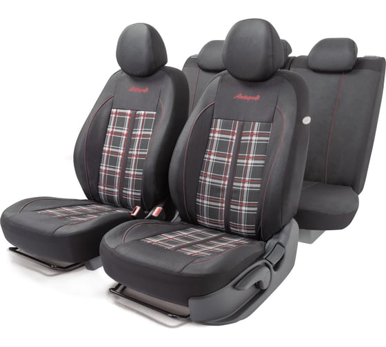 Авточехлы AUTOPROFI Polo GTi GTI-1102 BK/GY/RD