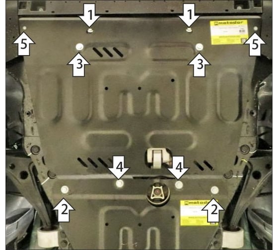 Защита стальная MOTODOR 2 мм Д, КПП GAC GS8, M8 2023-. 77802
